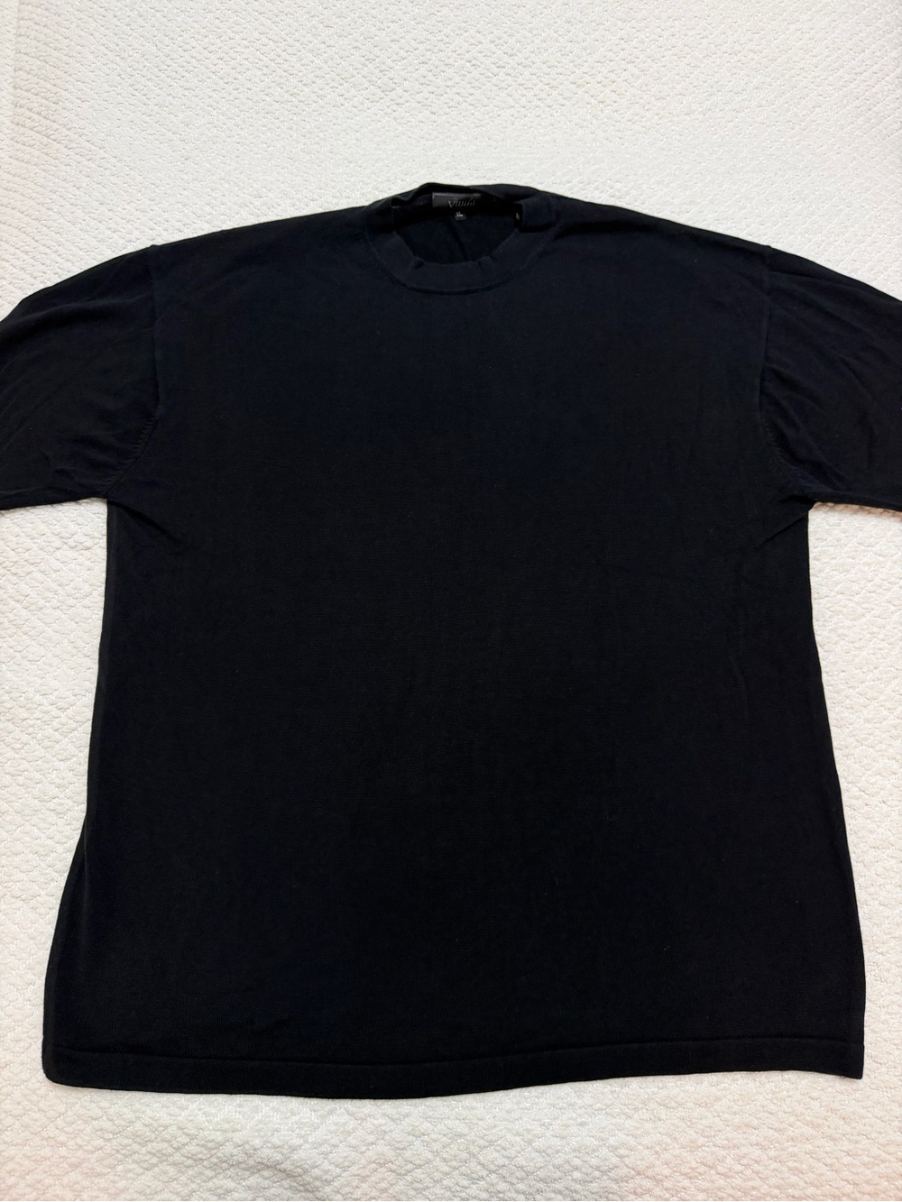 Villini Black Short Sleeve Shirt Silk Cotton Men’s Size XL